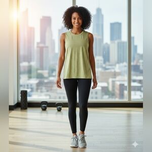 Women's Sleeveless Green Tank Top